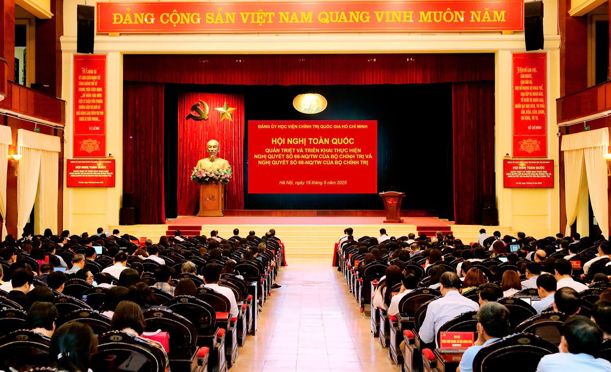 Học viện Chính trị quốc gia Hồ Chí Minh dự Hội nghị toàn quốc quán triệt, triển khai thực hiện Nghị quyết số 66-NQ/TW và Nghị quyết số 68-NQ/TW của Bộ Chính trị