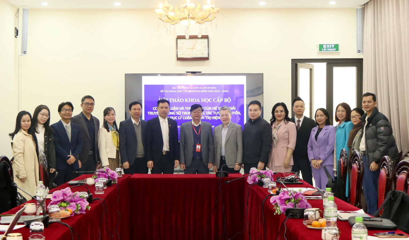 Hội thảo khoa học cấp Bộ: “Cơ sở lý luận và thực tiễn của hệ sinh thái truyền thông số trong công tác tuyên truyền, giáo dục lý luận chính trị hiện nay”