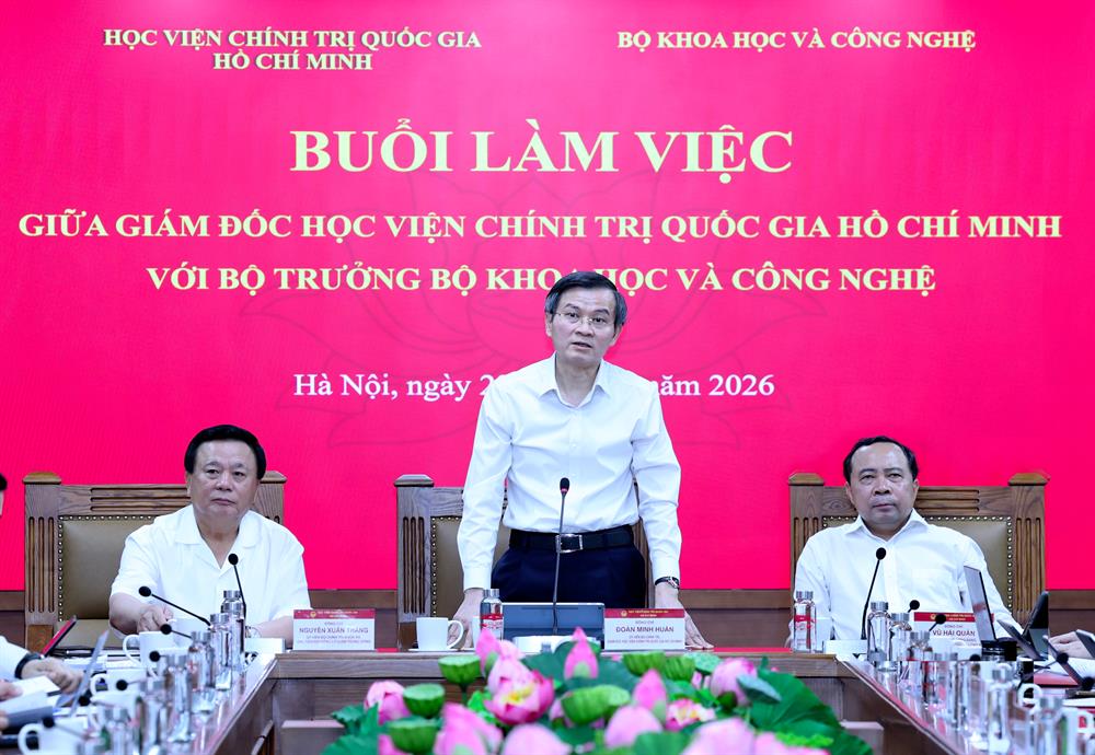 Học viện Chính trị quốc gia Hồ Chí Minh và Bộ Khoa học và Công nghệ tăng cường phối hợp triển khai các nhiệm vụ khoa học, công nghệ và chuyển đổi số