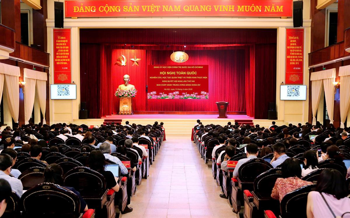 Học viện Chính trị quốc gia Hồ Chí Minh tham dự Hội nghị toàn quốc nghiên cứu, học tập, quán triệt và triển khai thực hiện Nghị quyết Hội nghị Trung ương 2 khóa XIV
