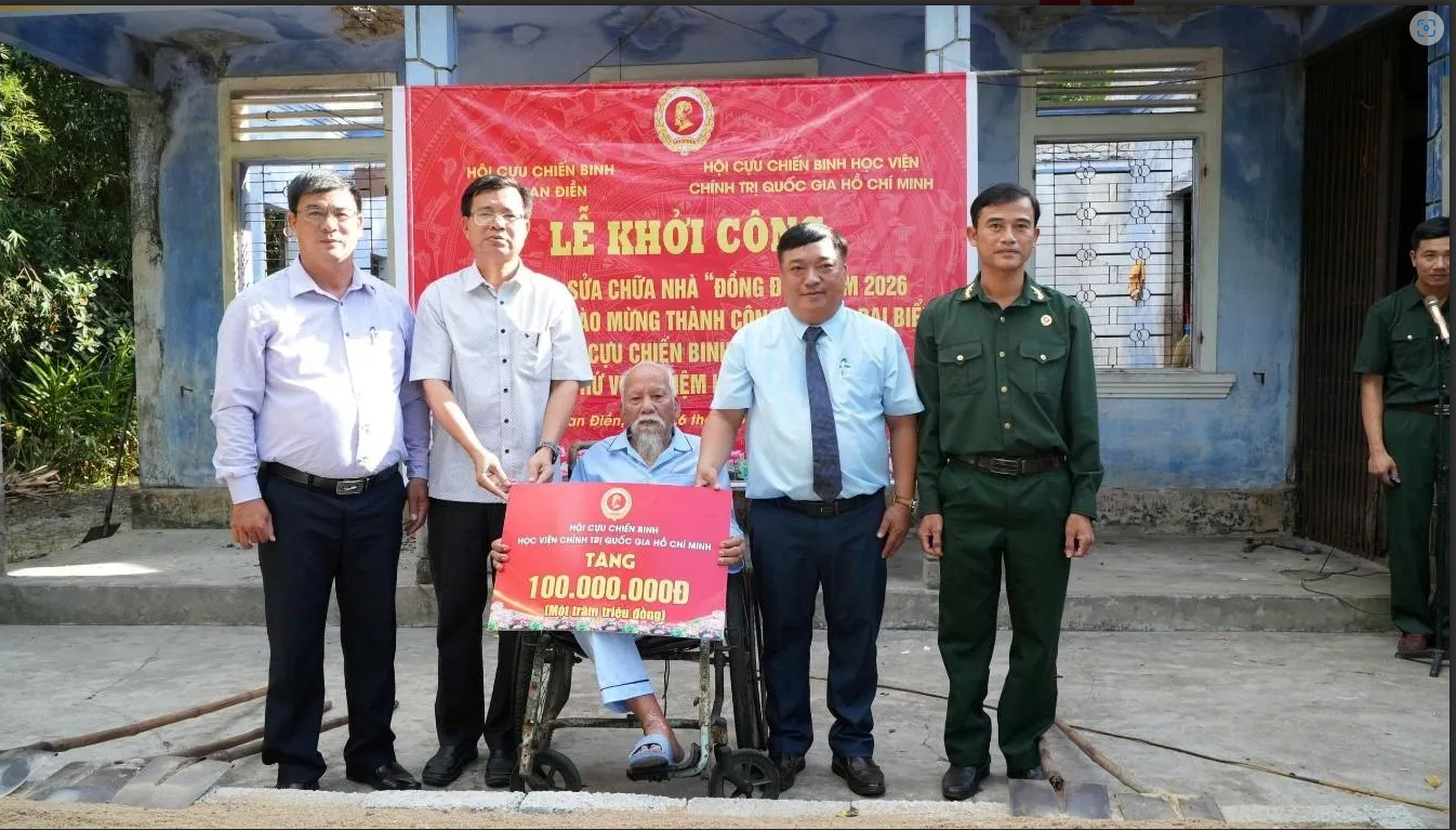 Hội CCB Học viện Chính trị quốc gia Hồ Chí Minh xây dựng nhà tình nghĩa có CCB có hoàn cảnh khó khăn