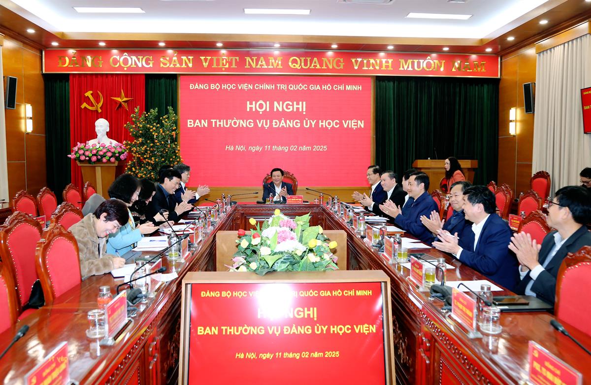 Hội nghị Ban Thường vụ Đảng ủy và Ban Chấp hành Đảng bộ Học viện Chính trị quốc gia Hồ Chí Minh