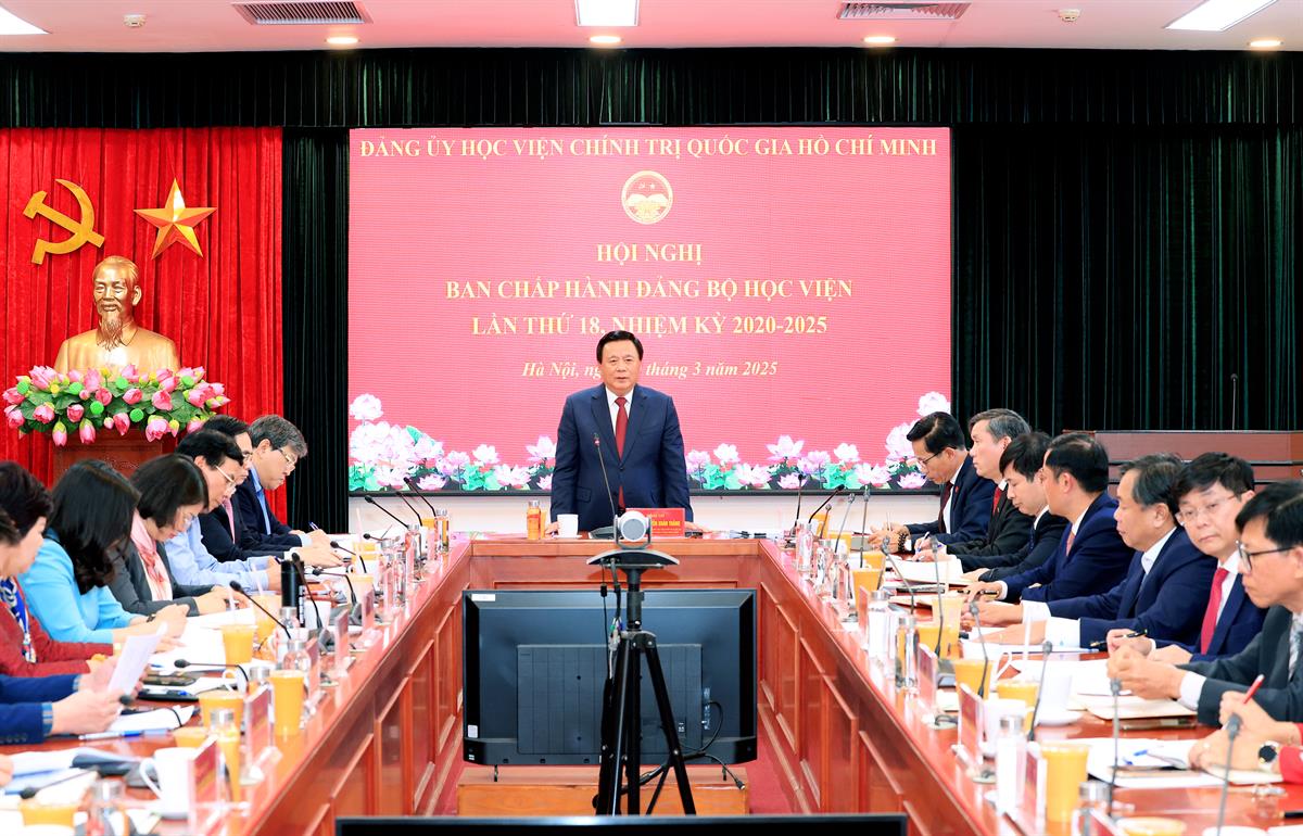Hội nghị Ban Thường vụ Đảng ủy và Ban Chấp hành Đảng bộ Học viện thường kỳ tháng 3/2025