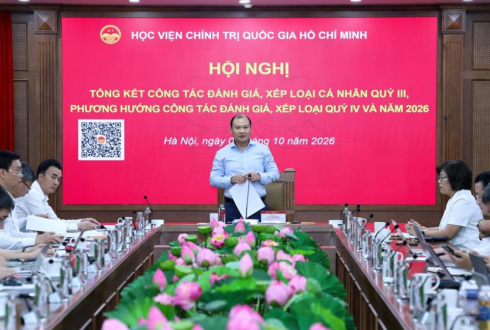 Học viện Chính trị quốc gia Hồ Chí Minh tổng kết công tác đánh giá, xếp loại cá nhân quý III năm 2026
