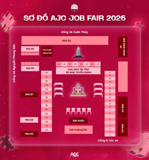 Sơ đồ Ngày hội Việc làm - AJC Job Fair 2026