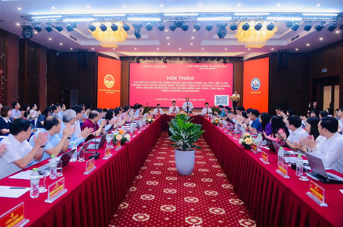 Hội thảo khoa học cấp Bộ “Cơ sở lý luận và chính sách về ứng dụng AI, dữ liệu lớn trong các hoạt động bảo vệ nền tảng tư tưởng của Đảng, đấu tranh phản bác các quan điểm sai trái, thù địch trên không gian mạng”