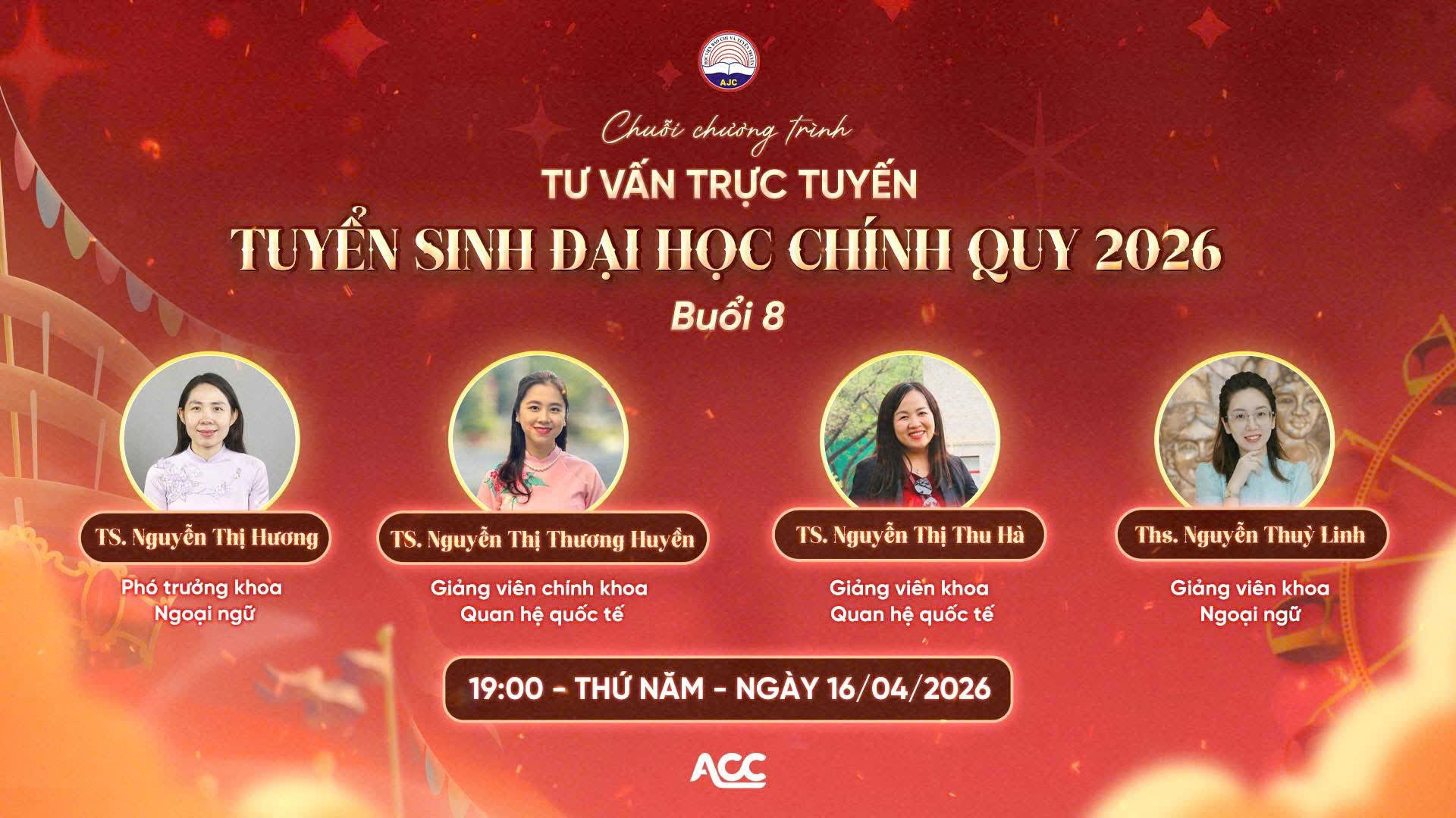 Buổi 8: khoa Ngoại ngữ, khoa Quan hệ quốc tế tư vấn trực tuyến tuyển sinh đại học chính quy năm 2026
